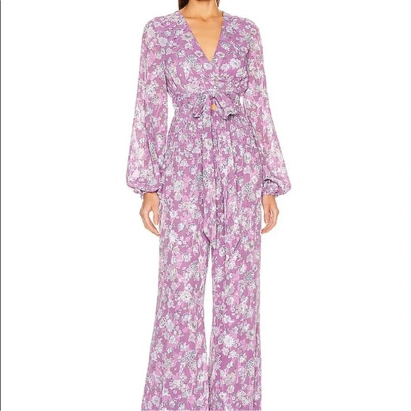 ALEXIS  Shanice floral boho wrap jumpsuit M - Picture 1 of 14